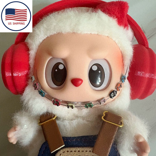 Orthodontic Accessory for Labubu Handmade Metal Braces for Doll Figures