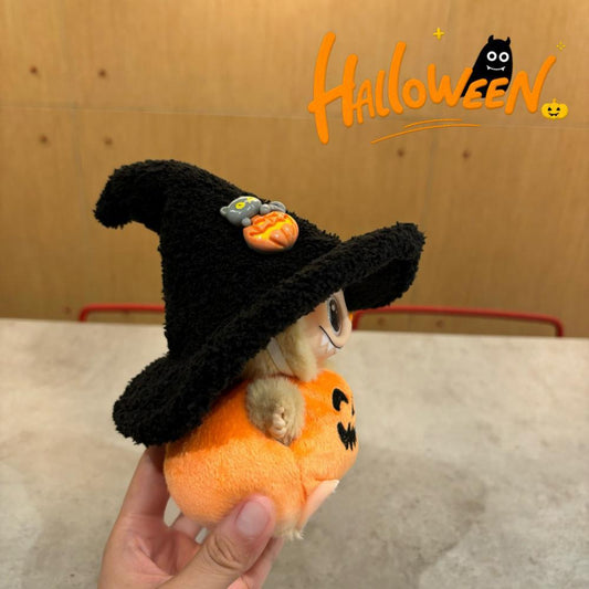 New Halloween Pumpkin Outfit for Labubu Series 1/2/3 - Trendy Sitting Doll Clothes