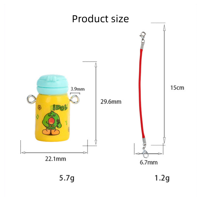 Miniature Thermos Charm Set – Lilliputian Lifelike Mini Items, Compact Portable Toy Pendant for Bags