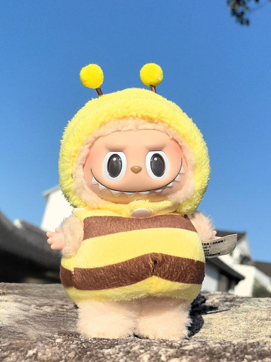 POP MART Labubu Bee Costume Set - Hat & Outfit for Series 1/2/3 Vinyl Keychain Doll