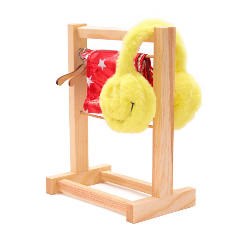 17-20cm Cotton Doll Wooden Wardrobe - Hanger Set for Labubu, American Girl, Shafu & Reborn Dolls