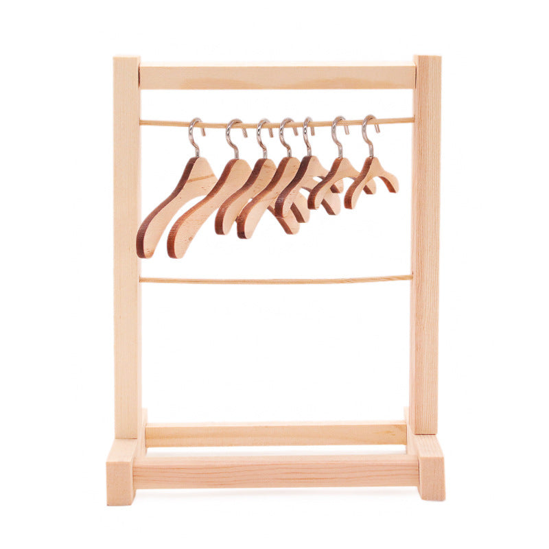 17-20cm Cotton Doll Wooden Wardrobe - Hanger Set for Labubu, American Girl, Shafu & Reborn Dolls