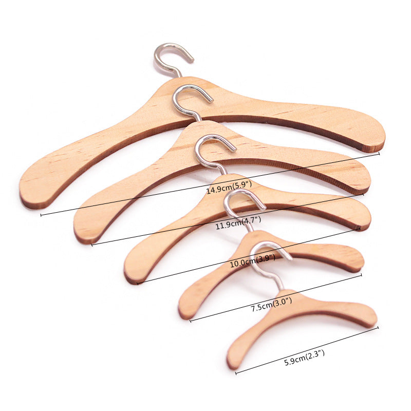 17-20cm Cotton Doll Wooden Wardrobe - Hanger Set for Labubu, American Girl, Shafu & Reborn Dolls