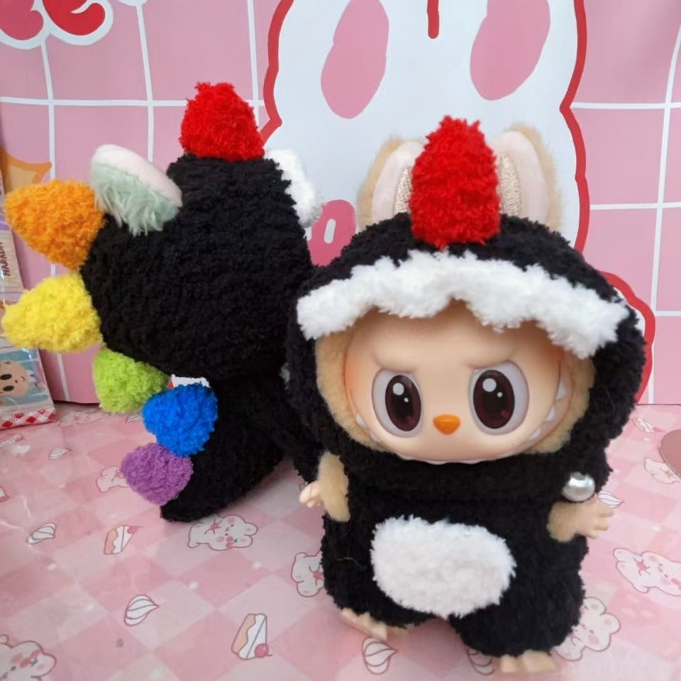 New Hand-Knitted Dinosaur-Themed Labubu Outfit | Fits 17cm Vinyl Blind Box Seated Dolls