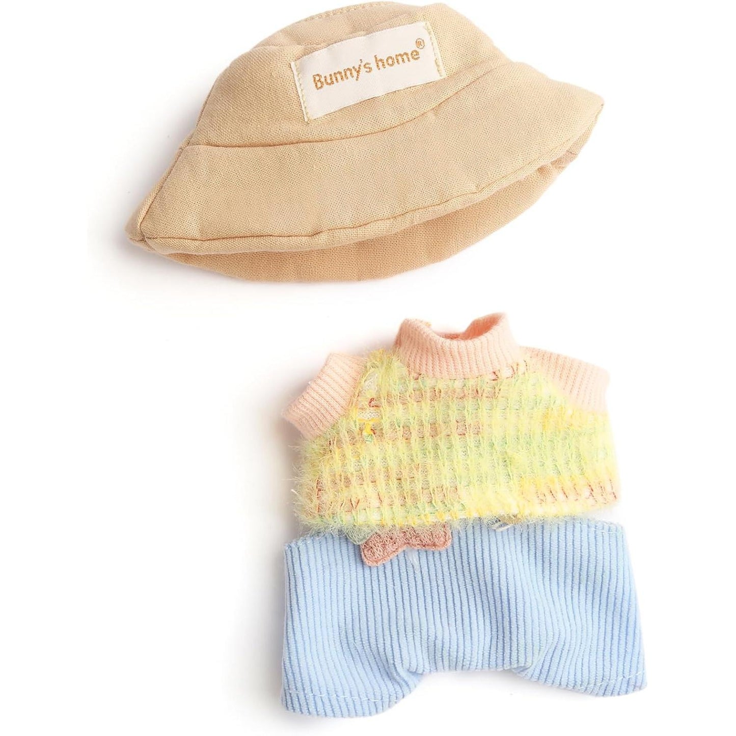 Cute Clothes Set for LABUBU – Chic Style Doll Outfit with Light Blue Romper, and Pink Hat – Kawaii Doll Clothes Accessories for Collectors & Fans