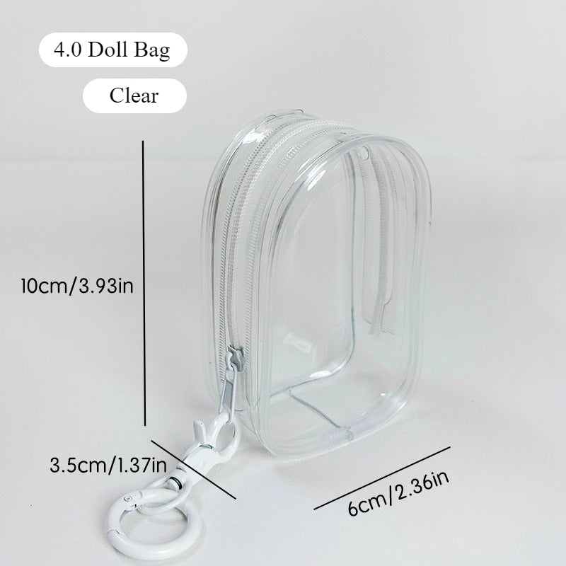 10cm Labubu 4.0 Heart Code Case - Clear Dustproof Cover for Vinyl Doll Storage
