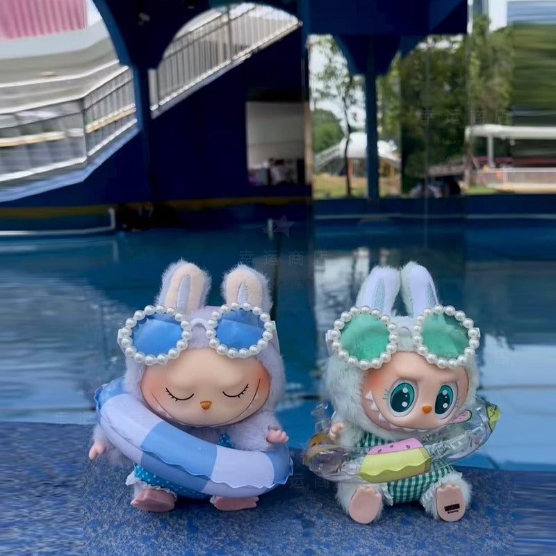 17cm Labubu Dopamine Swimsuit Set - Summer Vacation Outfit for Sitting Party Series 1/2/3