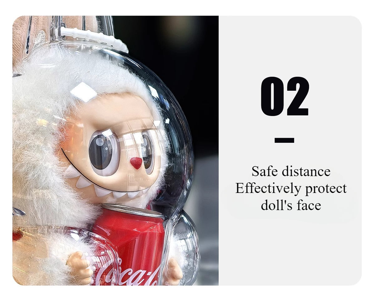High Clarity Labubu Display Case - Coca Series Dust Cover Fits All Generation Dolls