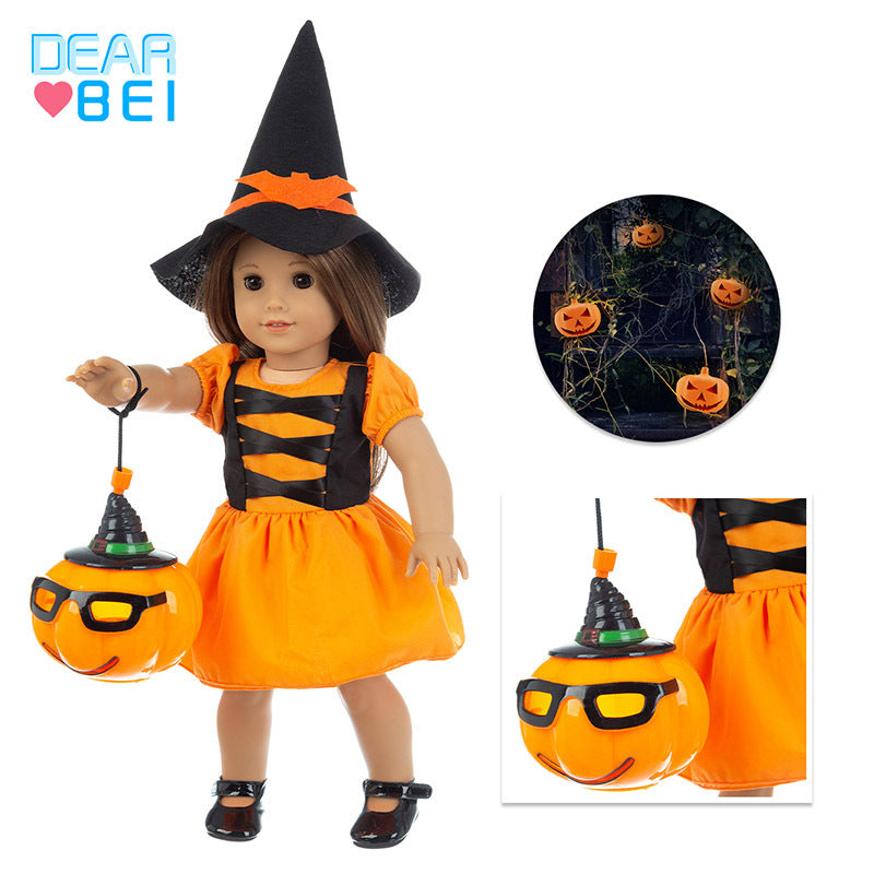 18-inch American Girl Doll Halloween Dress | Trick-or-Treat Costume without Pumpkin Lamp