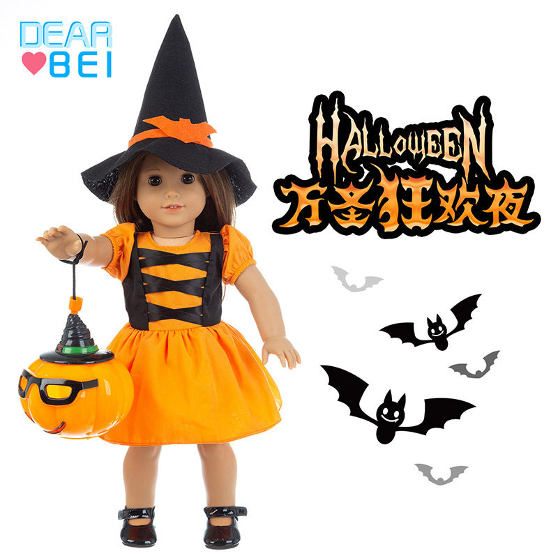 18-inch American Girl Doll Halloween Dress | Trick-or-Treat Costume without Pumpkin Lamp
