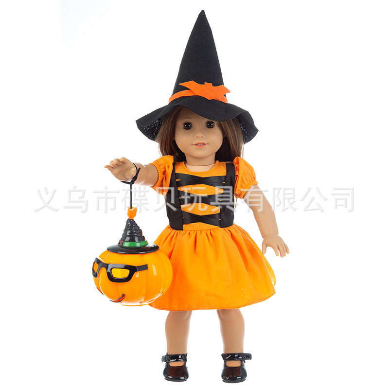 18-inch American Girl Doll Halloween Dress | Trick-or-Treat Costume without Pumpkin Lamp