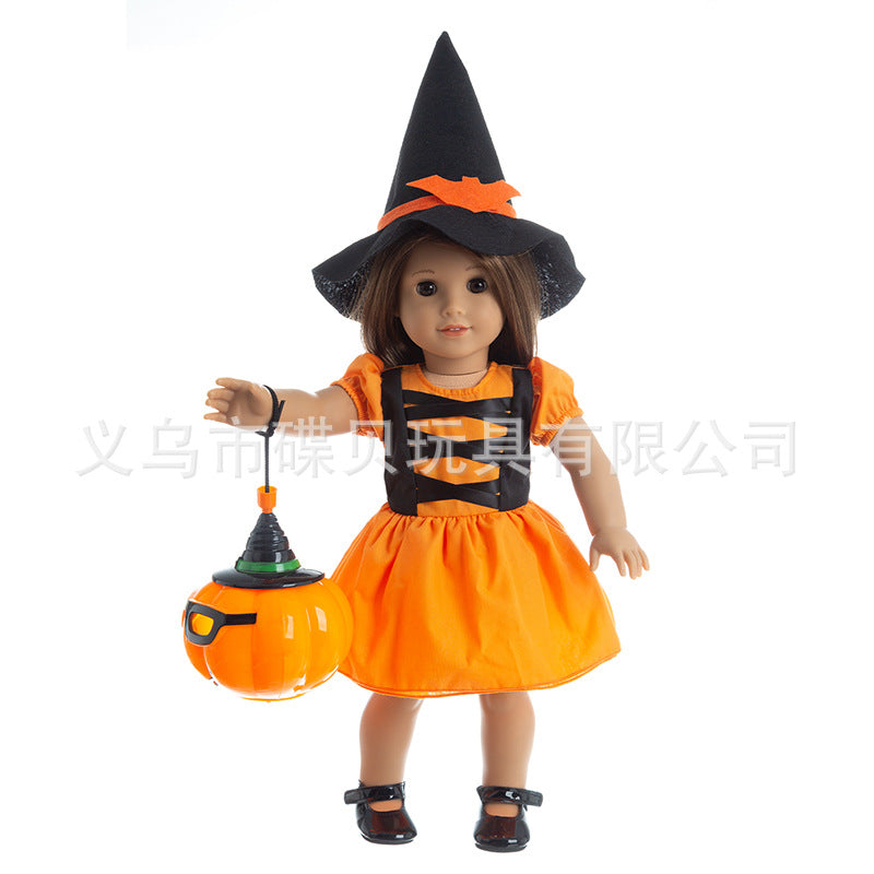 18-inch American Girl Doll Halloween Dress | Trick-or-Treat Costume without Pumpkin Lamp