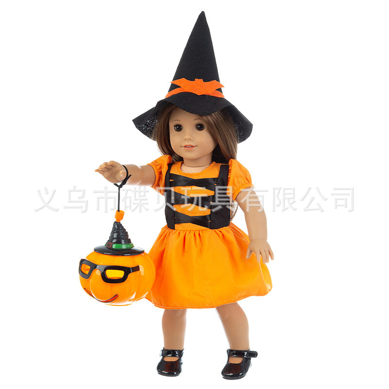 18-inch American Girl Doll Halloween Dress | Trick-or-Treat Costume without Pumpkin Lamp