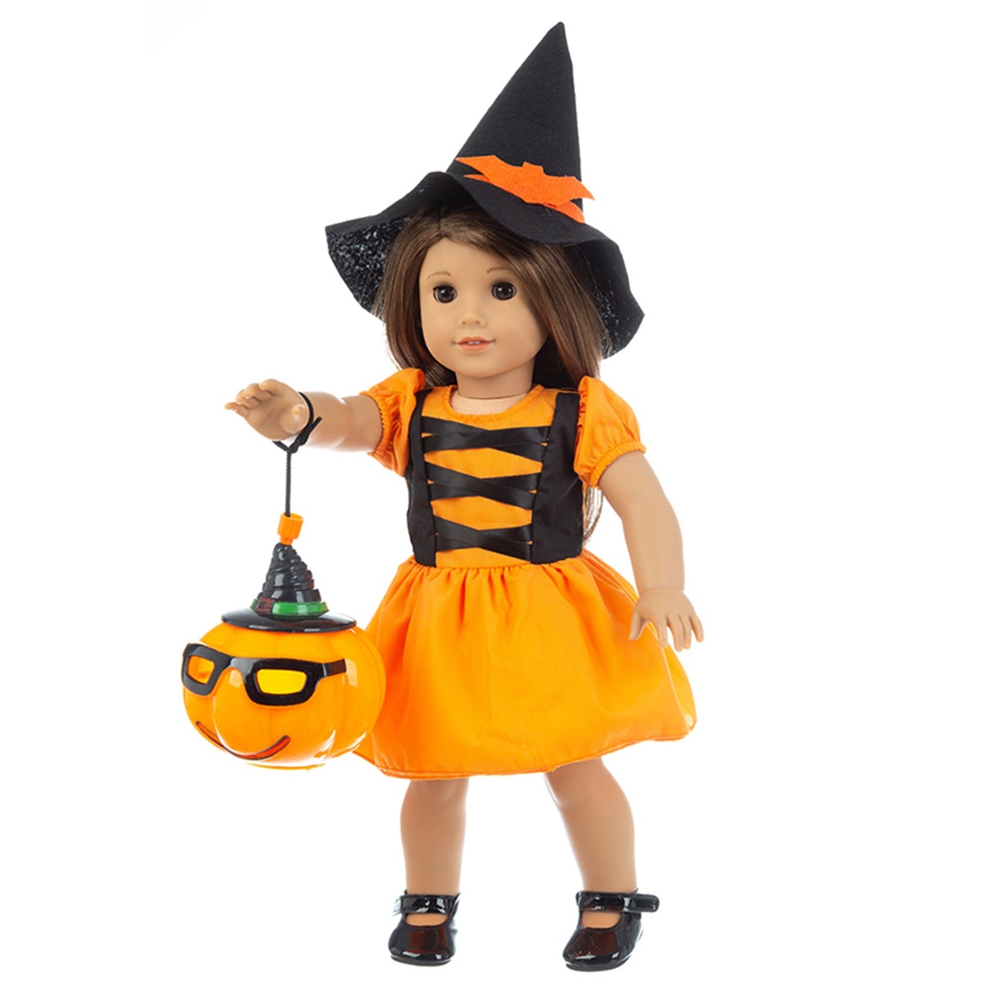 18-inch American Girl Doll Halloween Dress | Trick-or-Treat Costume without Pumpkin Lamp