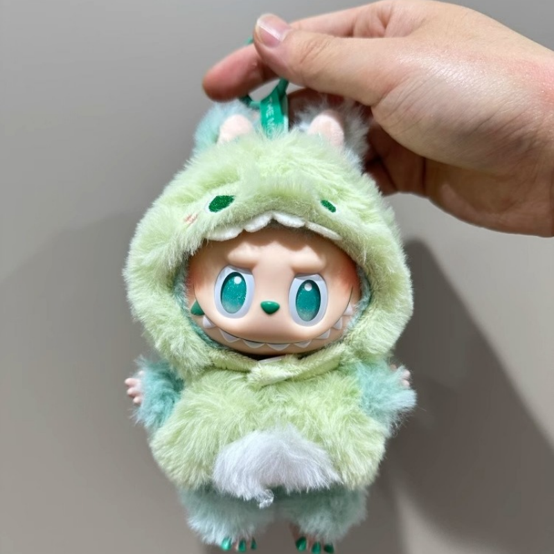 Labubu Dinosaur Outfit Set - 3D Vinyl Costume for Eye-Pleasing Series Dolls
