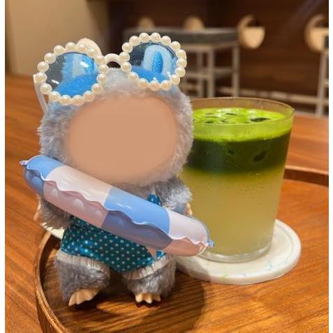 LABUBU Doll's Dress Up Clothes (No Doll) - Bikini Outfit for 17cm (6.7'') Labubu, Cute Exquisite Accessories for Doll Collection, Stylish Doll Clothing (Green Swim)