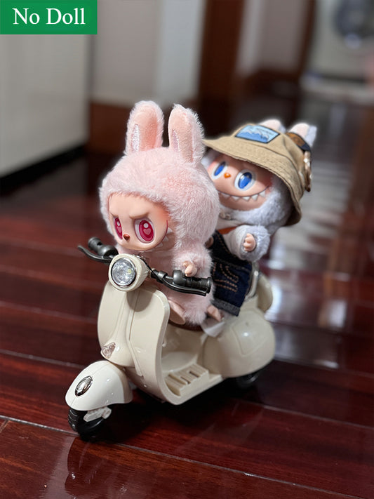POP MART Labubu Electric Motorcycle Toy - Plush & Vinyl Display Prop for 17cm Dolls (No Battery/Doll Included) | Blind Box Accessory