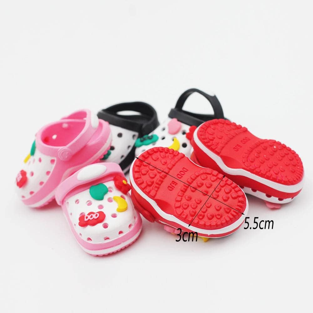 LABUBU Doll Accessories, POP MART 17cm Plush Doll Hole Shoes Length 5.5cm, Doll Slippers Beach Shoes Dress Up (Purple)