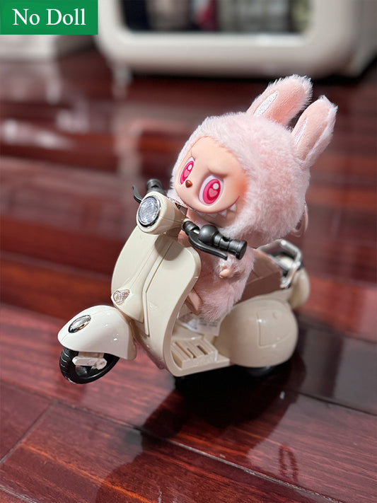 POP MART Labubu Electric Motorcycle Toy - Plush & Vinyl Display Prop for 17cm Dolls (No Battery/Doll Included) | Blind Box Accessory