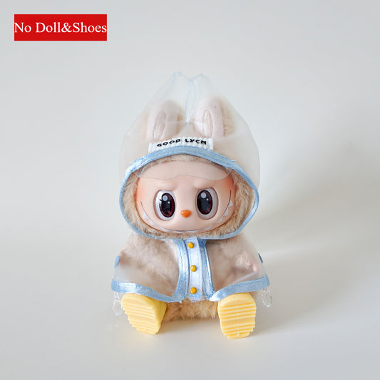 POP MART Labubu Doll Raincoat Outfit - Waterproof Vinyl Clothes for 17cm Plush Figures (No Doll or Boots Included) - Blind Box Doll Clothes Accessory
