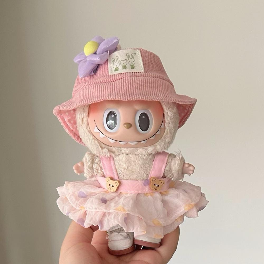 Labubu Vinyl Doll Clothes - Overalls & Dress Outfit for Keychain Figure Change Costume