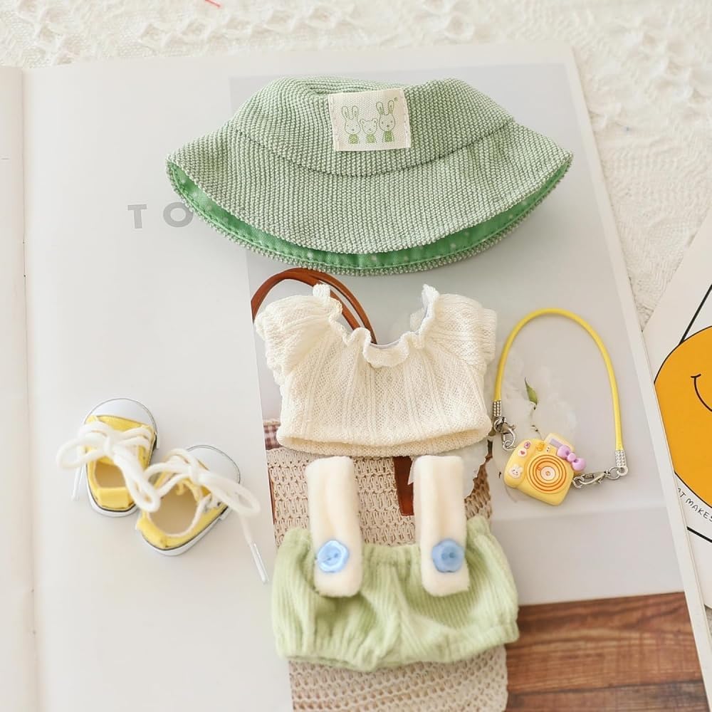 Stylish Adorable for LABUBU Clothes Outfits – 17cm Outfit with Exquisite Accessories for Dressing Up (No Doll Included) (Little Swan (hat+Sweater+Socks))