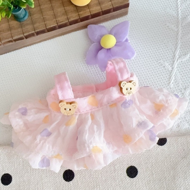 Labubu Summer Pastel Dress Set - Mint Green Tulle Skirt & Bonnet for Have a Seat Series