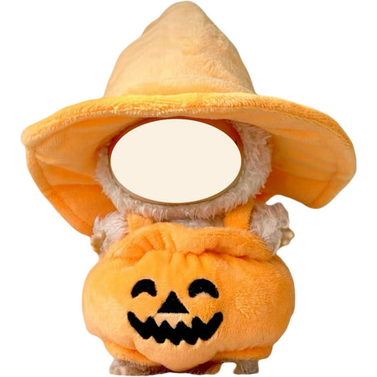 Halloween Outfits for LABUBU, Pumpkin Witch Cute 17cm Doll Clothes, Halloween Witch Hat and Pumpkin Jumpsuit