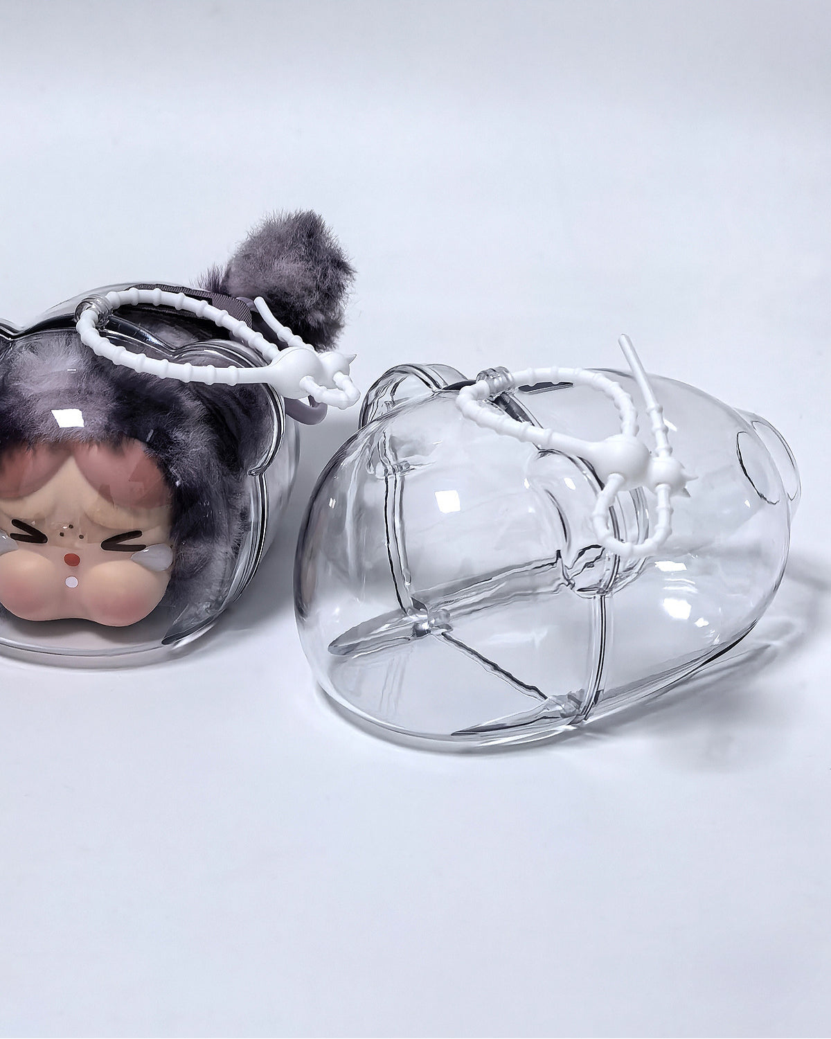 CRYBABY Leopard & Cat Series - Clear Vinyl Protective Case for Emotional Doll Display