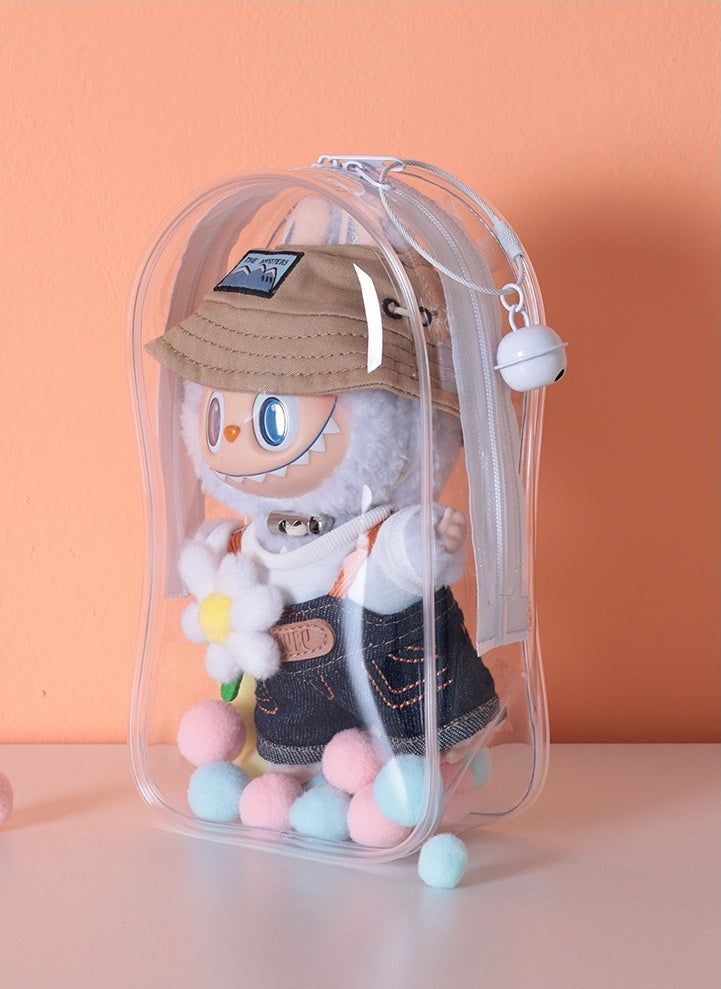 17cm Vinyl Doll Transparent Ita Bag | Waterproof Dust-Proof Display Case with Adjustable Shoulder Strap
