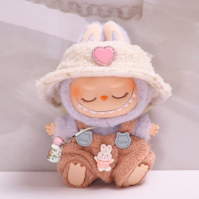 [Clothes Only] Gen 2 Blind Box Sitting Party Labubu Overalls Set Keychain | Labubu Outfit Change