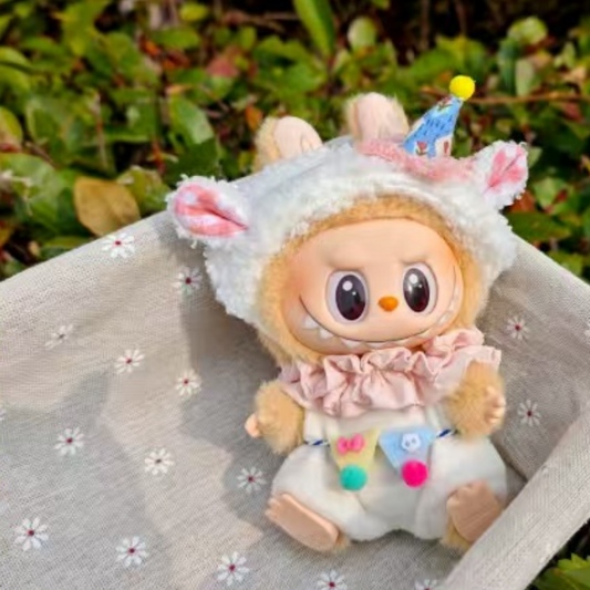 Labubu Series 1/2/3 Sitting Party Outfit - Cute Keychain Clothes for Vinyl Doll Change