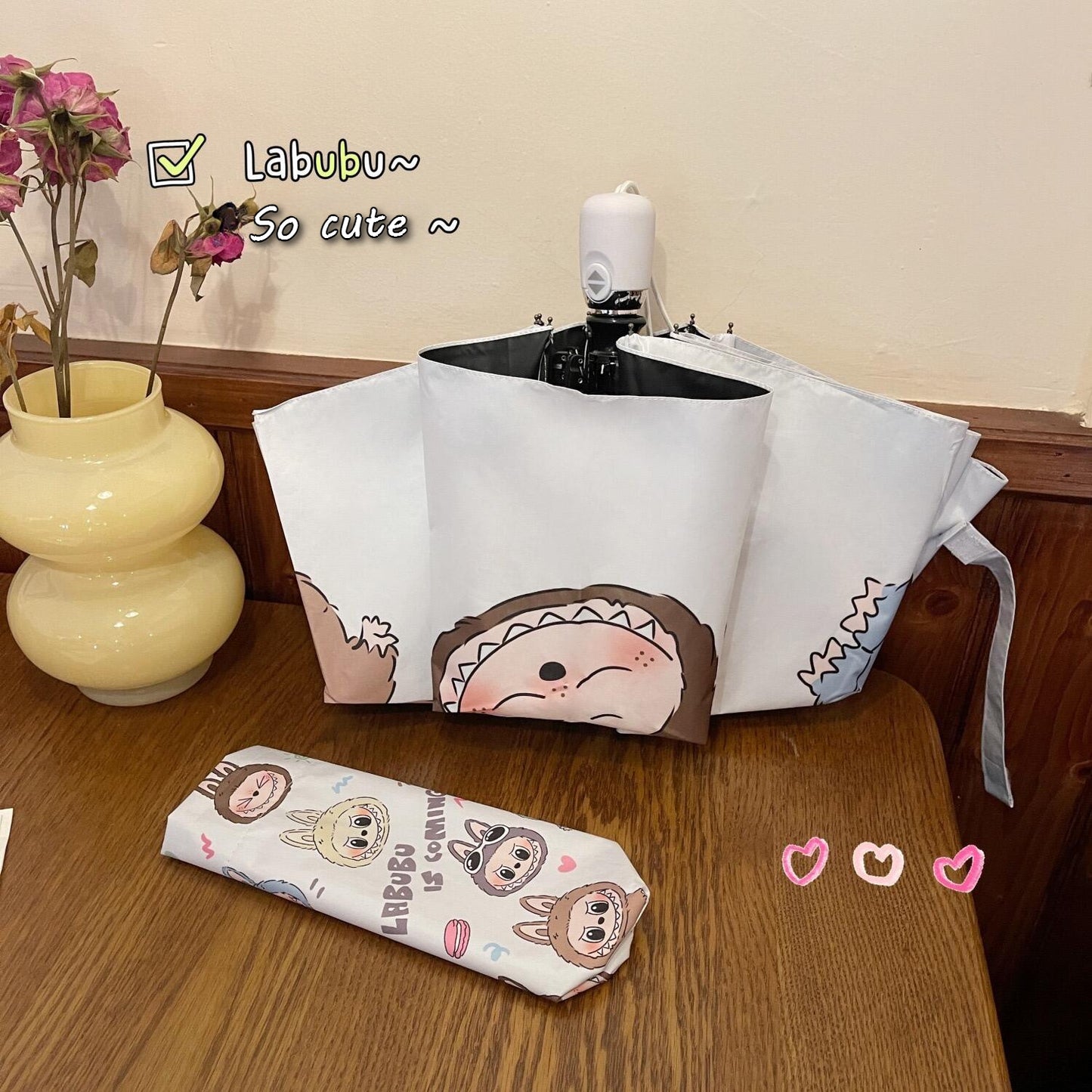Labubu Umbrella - Blackout Sun & Rain Protection for Summer