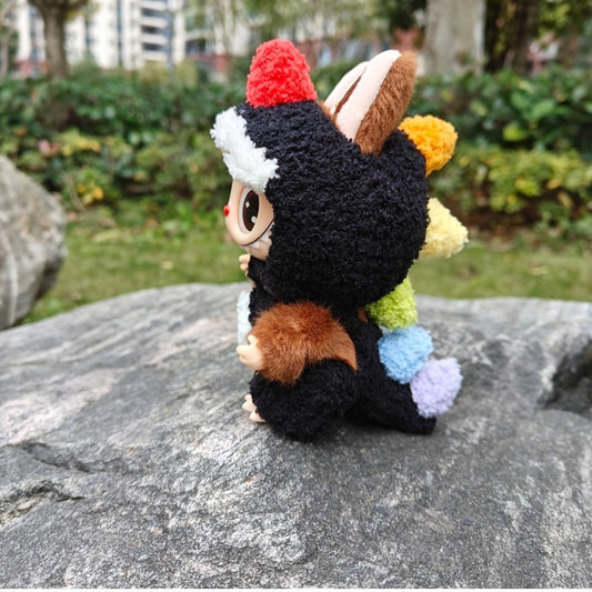 POP MART Labubu Hand-Knitted Dinosaur Outfit - Plush Vinyl Doll Clothes for Blind Box