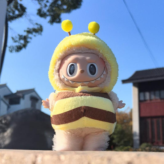 POP MART Labubu Bee Costume Set - Hat & Outfit for Series 1/2/3 Vinyl Keychain Doll