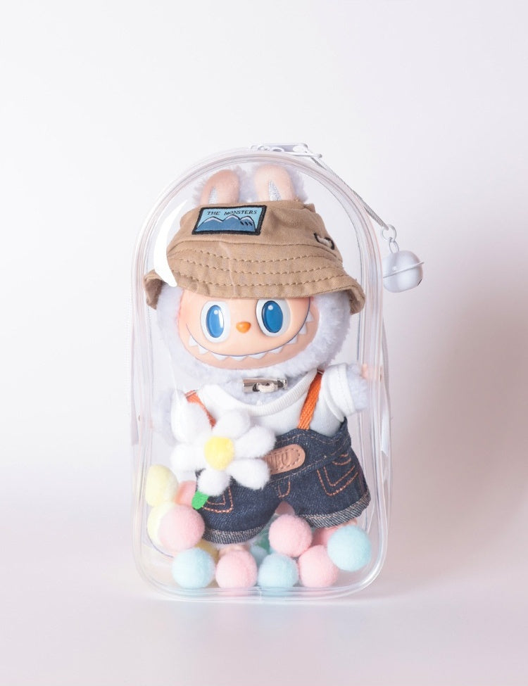 17cm Vinyl Doll Transparent Ita Bag | Waterproof Dust-Proof Display Case with Adjustable Shoulder Strap
