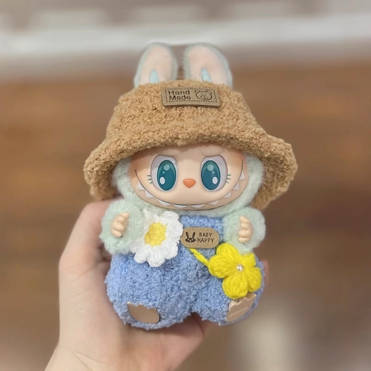 (Handmade) POP MART Labubu Have a Seat Doll Clothes - Spring Wild Field Costume Set for 17cm Vinyl Figures | No Doll Included