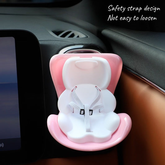 POP MART Labubu Car Seat Cushion Decor - Pink Vinyl Figure Car Accessory for Dashboard/Seat | Non-Slip Vehicle Interior Decoration