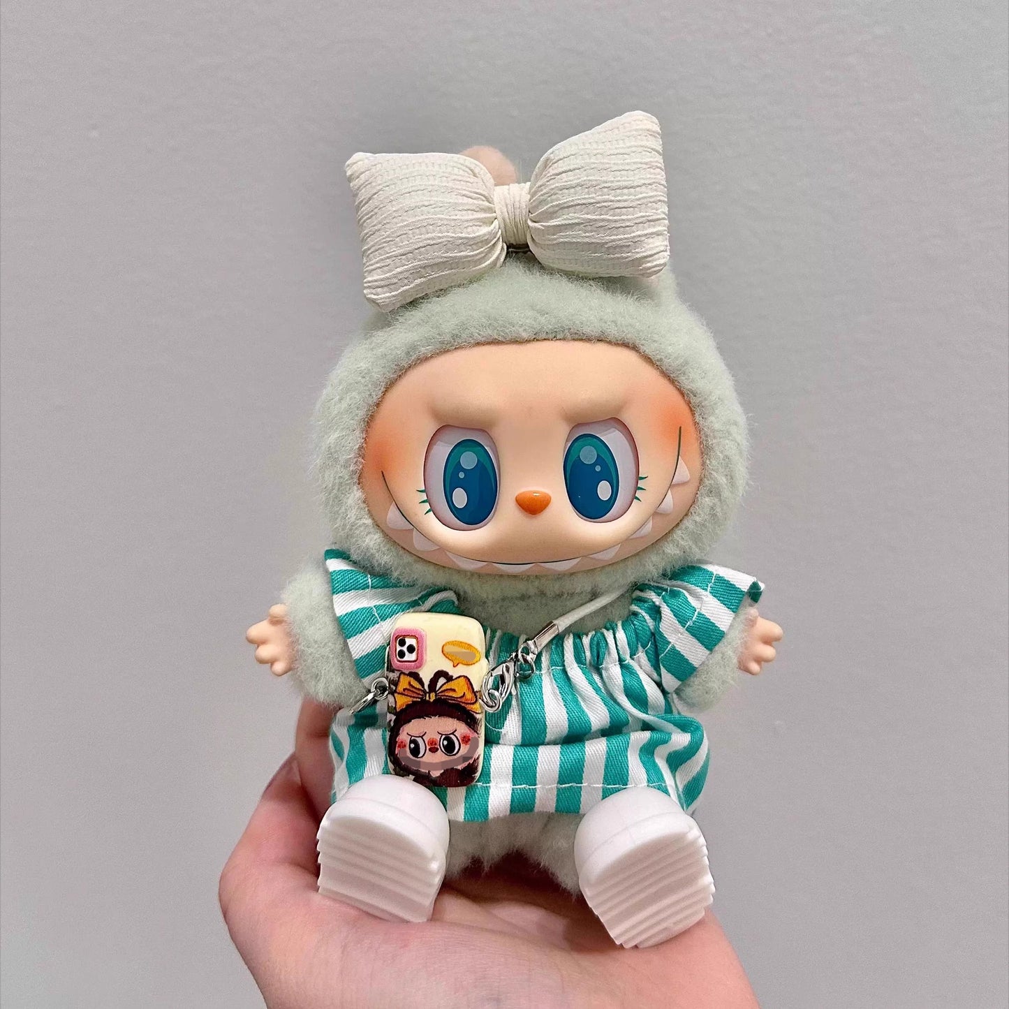 Mini LABUBU Phone Strap - Kawaii Vinyl Toy Pendant for Keychains & Bags