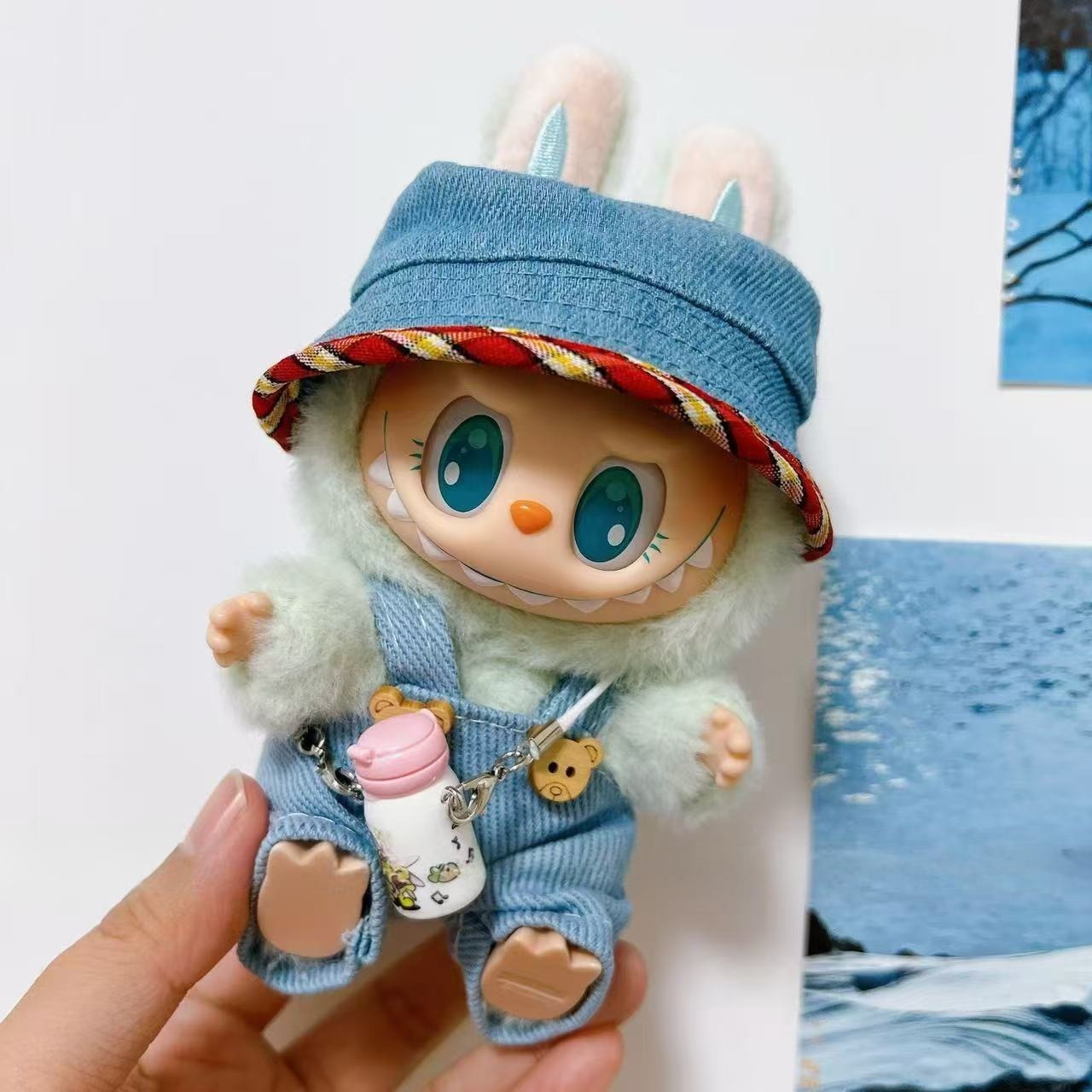 POP MART Labubu Sitting Pose Doll Clothes - Complete Vinyl Outfit Gift Set for 17cm Figures (No Doll Included)