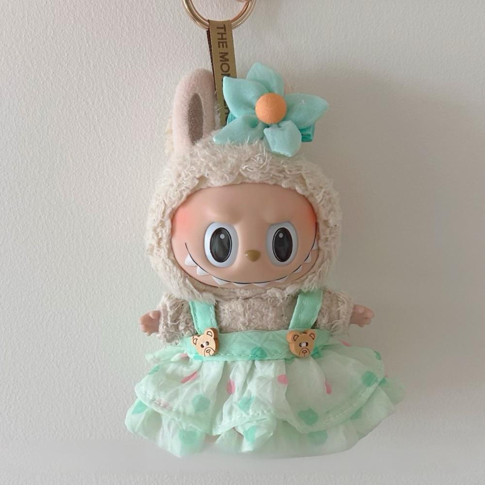 Labubu Vinyl Doll Clothes - Overalls & Dress Outfit for Keychain Figure Change Costume