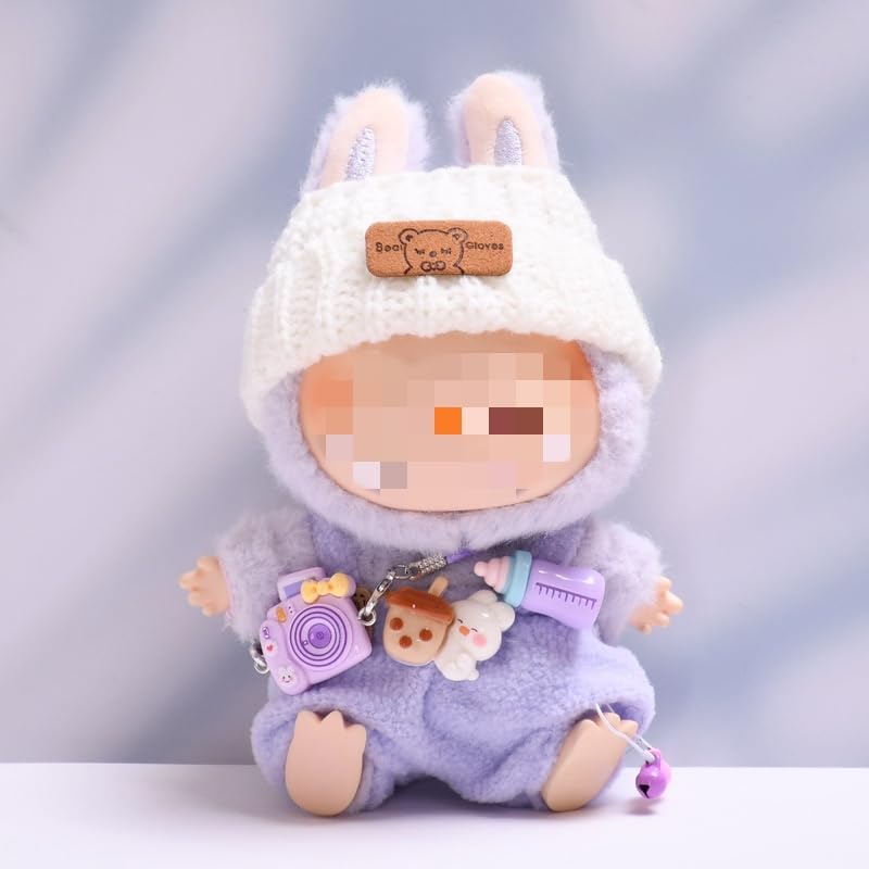 Designed for Labubu-Clothes, High-End Fashion Doll Clothes for Labubu-Accessories (No Doll Included), Outfit Set 5 Pieces Suitable for 15cm & 17cm The Monsters Series (JK-Green)