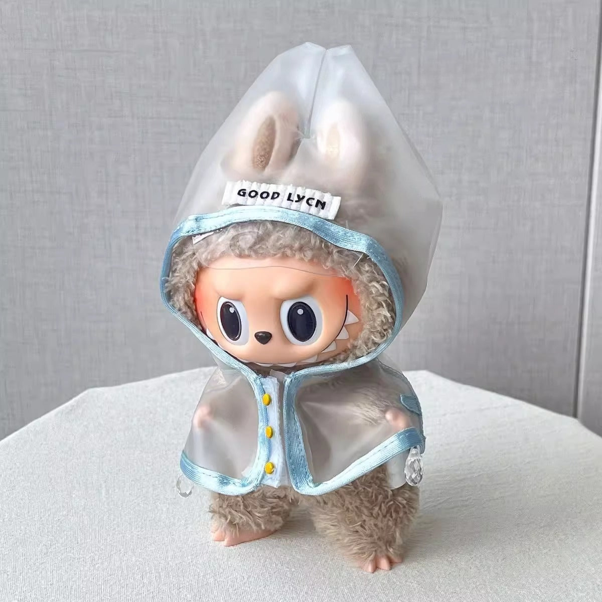 17cm Labubu Cute Clear Minimalist Raincoat Set | Doll Clothes