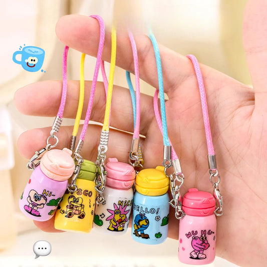 Mini Thermos Pendant | Miniature Resin Lifelike Water Cup – Cute DIY Backpack Decoration, Small Gift for Students