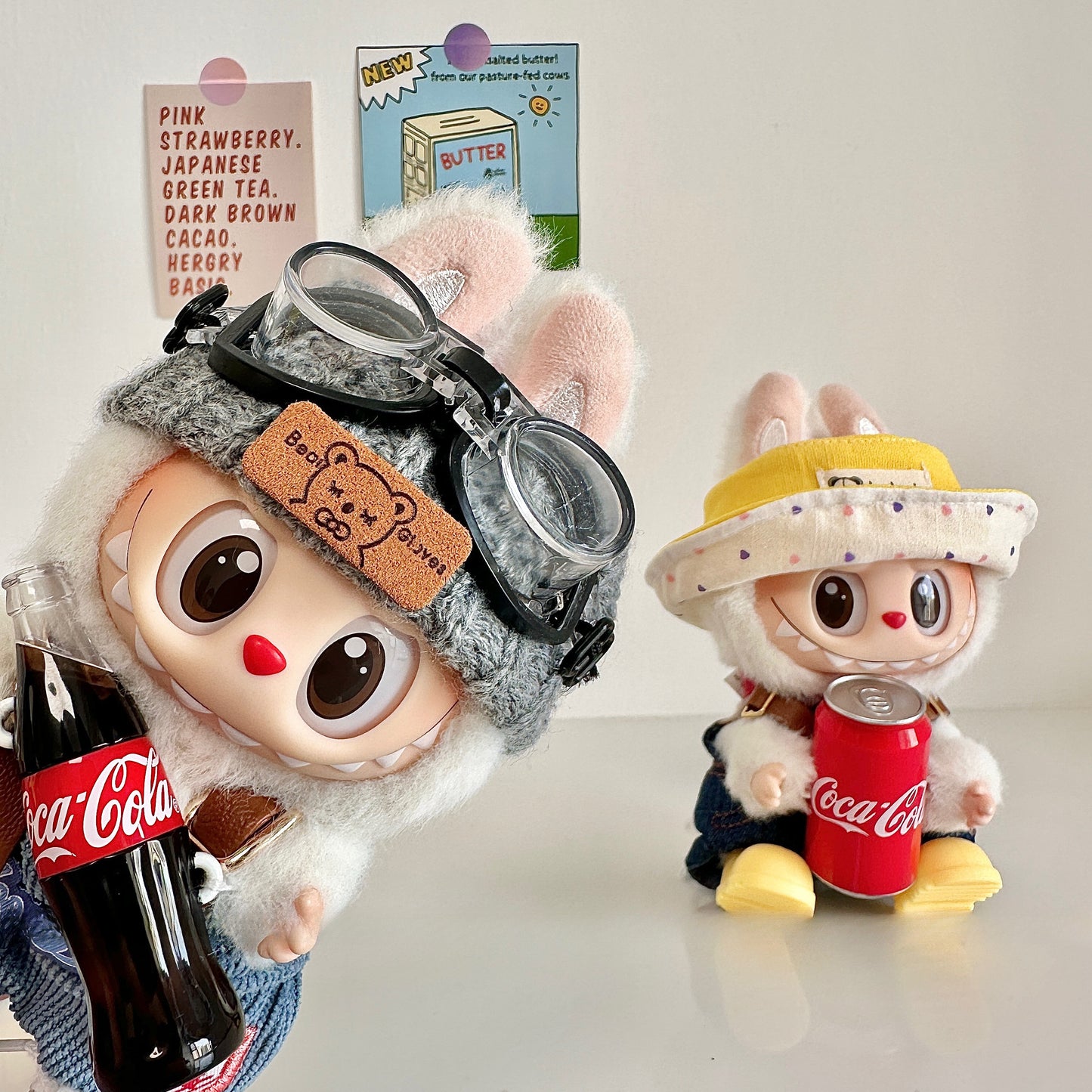 POP MART Labubu Sit-Sit Party Coca-Cola Outfit - Denim Overalls Set for Gen 1/2/3 Vinyl Figures 17cm (No Doll Included)
