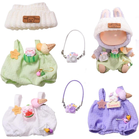 LABUBU CLOTHES - Handcrafted Crochet 3-Piece Set, Premium Outfit with Stylish Clothes Accessories for LABUBU