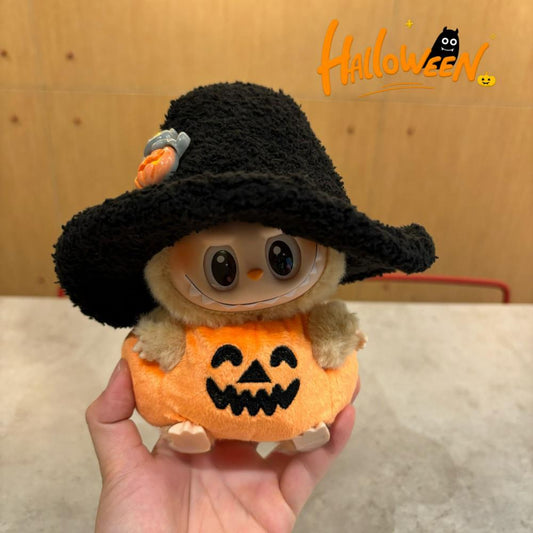 New Halloween Pumpkin Outfit for Labubu Series 1/2/3 - Trendy Sitting Doll Clothes
