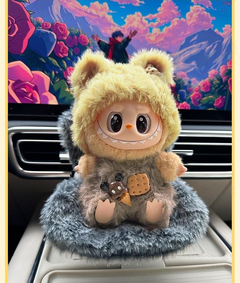 17cm Labubu Gen 1-2 Sandwich Bear Outfit Set | T-Shirt + Overalls | Vinyl/Plush-Compatible Clothes Only for Collectible Dolls