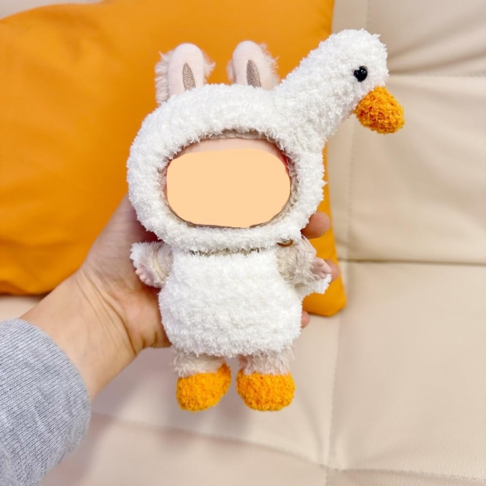 Stylish Adorable for LABUBU Clothes Outfits – 17cm Outfit with Exquisite Accessories for Dressing Up (No Doll Included) (Little Swan (hat+Sweater+Socks))