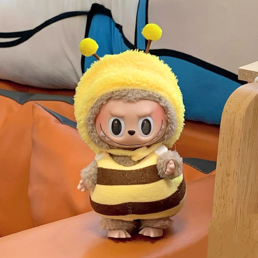 17cm Labubu Macaron Bee Outfit Set for Vinyl Figure 1st/2nd/3rd Gen Keychain Doll